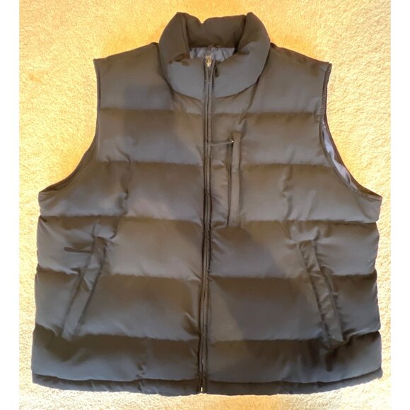 St. Johns Bay Mens XX-Large Puffer Vest Black & Blue Polyester - Picture 1 of 6